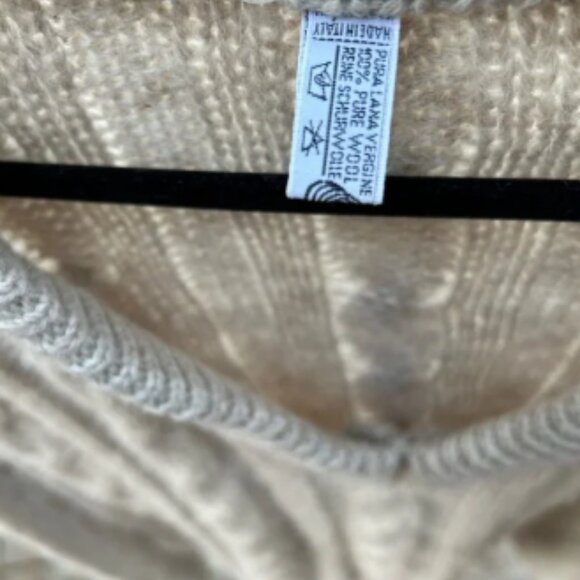 Vintage wool Men's Cream Sweater xl - Picture 6 of 7